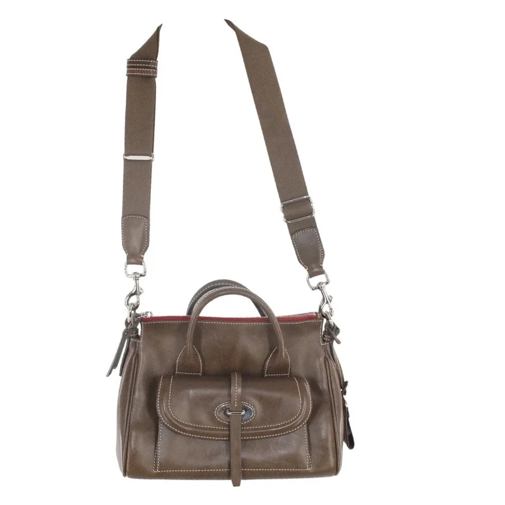 Dooney & Bourke Satchel Handbag Leather Crossbody Brown - Picture 1 of 16
